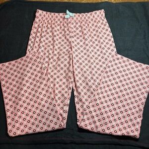 Lands End Pink Pajama Pants Women's XS Geometric Print